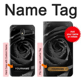 LG Stylo 5 Hard Case Black Rose with custom name