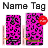 LG Stylo 5 Hard Case Pink Leopard Pattern with custom name