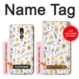 LG Stylo 5 Hard Case Pastel Flowers Pattern with custom name