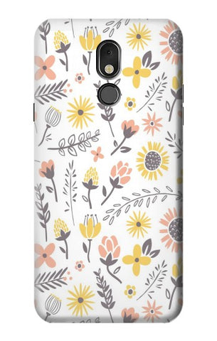 LG Stylo 5 Hard Case Pastel Flowers Pattern