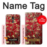 LG Stylo 5 Hard Case Red Blossoming Almond Tree Van Gogh with custom name