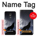 LG Stylo 5 Hard Case Dream Catcher Wolf Howling with custom name