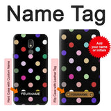 LG Stylo 5 Hard Case Colorful Polka Dot with custom name