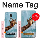 LG Stylo 5 Hard Case Cute Smile Giraffe with custom name