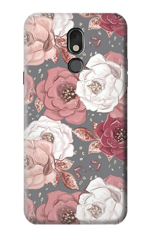LG Stylo 5 Hard Case Rose Floral Pattern