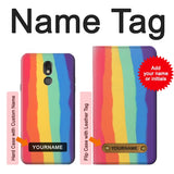 LG Stylo 5 Hard Case Cute Vertical Watercolor Rainbow with custom name