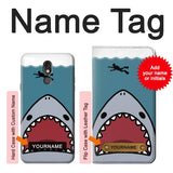 LG Stylo 5 Hard Case Cartoon Shark Sea Diving with custom name