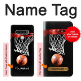 LG Stylo 6 Hard Case Basketball with custom name