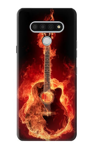 LG Stylo 6 Hard Case Fire Guitar Burn