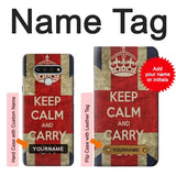 LG Stylo 6 Hard Case Keep Calm and Carry On with custom name