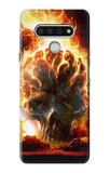 LG Stylo 6 Hard Case Hell Fire Skull