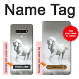 LG Stylo 6 Hard Case White Horse with custom name