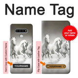 LG Stylo 6 Hard Case White Horses with custom name