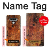 LG Stylo 6 Hard Case Wood Skin Graphic with custom name