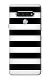 LG Stylo 6 Hard Case Black and White Striped