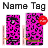 LG Stylo 6 Hard Case Pink Leopard Pattern with custom name