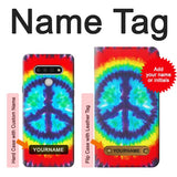 LG Stylo 6 Hard Case Tie Dye Peace with custom name