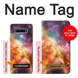 LG Stylo 6 Hard Case Nebula Rainbow Space with custom name