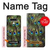 LG Stylo 6 Hard Case Peacock Feather with custom name