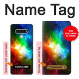 LG Stylo 6 Hard Case Colorful Rainbow Space Galaxy with custom name