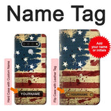 LG Stylo 6 Hard Case Old American Flag with custom name