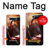 LG Stylo 6 Hard Case Red Wine Bottle And Glass with custom name