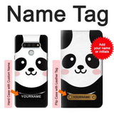 LG Stylo 6 Hard Case Cute Panda Cartoon with custom name