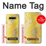 LG Stylo 6 Hard Case Yellow Snake Skin with custom name