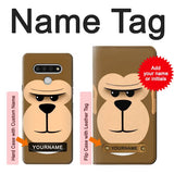LG Stylo 6 Hard Case Cute Monkey Cartoon Face with custom name