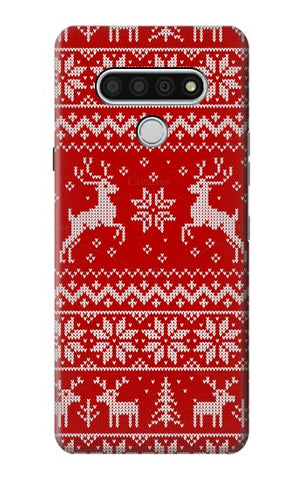 LG Stylo 6 Hard Case Christmas Reindeer Knitted Pattern