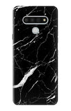 LG Stylo 6 Hard Case Black Marble Graphic Printed