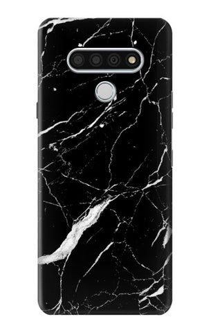 LG Stylo 6 Hard Case Black Marble Graphic Printed