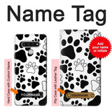 LG Stylo 6 Hard Case Dog Paw Prints with custom name