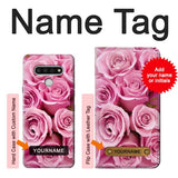 LG Stylo 6 Hard Case Pink Rose with custom name