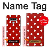 LG Stylo 6 Hard Case Red Polka Dots with custom name