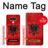 LG Stylo 6 Hard Case Albania Red Flag with custom name