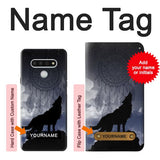 LG Stylo 6 Hard Case Dream Catcher Wolf Howling with custom name