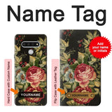 LG Stylo 6 Hard Case Vintage Antique Roses with custom name