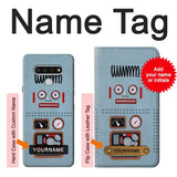 LG Stylo 6 Hard Case Retro Robot Toy with custom name