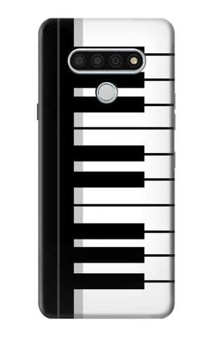 LG Stylo 6 Hard Case Black and White Piano Keyboard