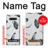 LG Stylo 6 Hard Case Feather Paint Pattern with custom name