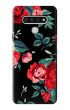 LG Stylo 6 Hard Case Rose Floral Pattern Black