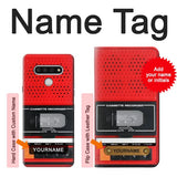 LG Stylo 6 Hard Case Red Cassette Recorder Graphic with custom name