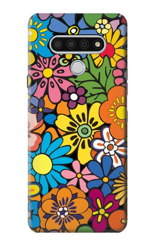 LG Stylo 6 Hard Case Colorful Flowers Pattern