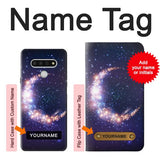 LG Stylo 6 Hard Case Crescent Moon Galaxy with custom name