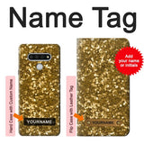 LG Stylo 6 Hard Case Gold Glitter Graphic Print with custom name