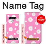 LG Stylo 6 Hard Case Pink Floral Pattern with custom name