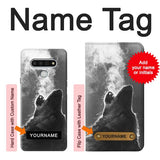 LG Stylo 6 Hard Case Wolf Howling with custom name