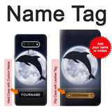 LG Stylo 6 Hard Case Dolphin Moon Night with custom name