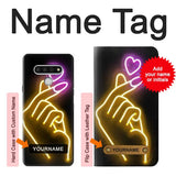 LG Stylo 6 Hard Case Cute Mini Heart Neon Graphic with custom name